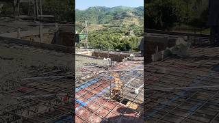 Concrete pouring of slab in progress at our classical house construction site