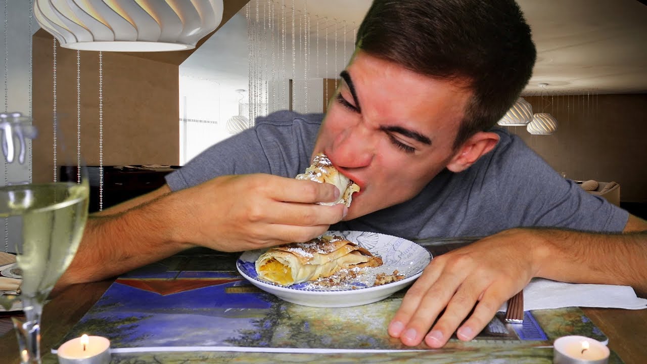 Stuffed Red Bell Pepper & Crispy Pumpkin Pie Mukbang (ASMR)