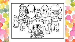 Brawl Stars Coloring Pages / Characters Brawl Stars Coloring Page / How To Draw Brawling From Game screenshot 2