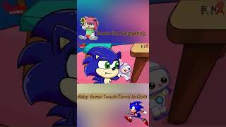 Baby Sonic Touch Turns to Gold  | Sonic the Hedgehog Animation #shorts