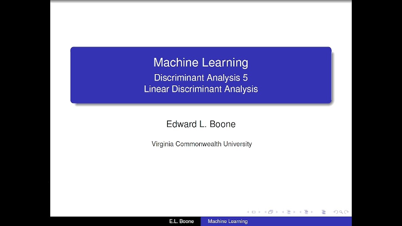 Machine Learning - Discriminant Analysis 5 - Linear Discriminant ...