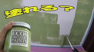 【DIY】しっくい壁にオーガニック黒板塗料？塗ってみたら以外と・・