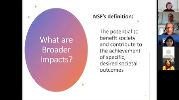 Funding Friday: Writing the NSF Broader Impact Statement, January 15, 2021