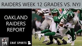 Raiders grades after oakland’s 34-3 loss against the jets in nfl
week 12. scored first and then it was all from there on out. this w...