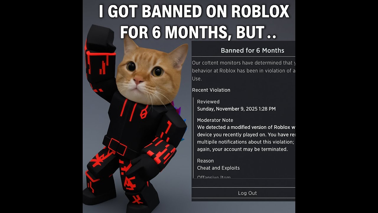 I GOT BANNED ON ROBLOX FOR 6 MONTHS BUT YouTube 