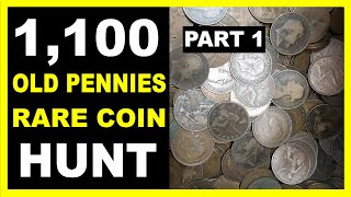 Rare Coin Hunt - 1100 Old Pennies to Search Through - Part 1