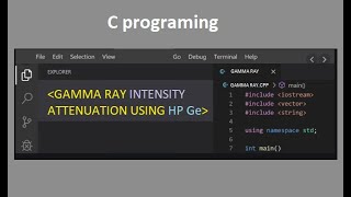 C program for Gamma ray intensity attenuation using HP Ge detector screenshot 1