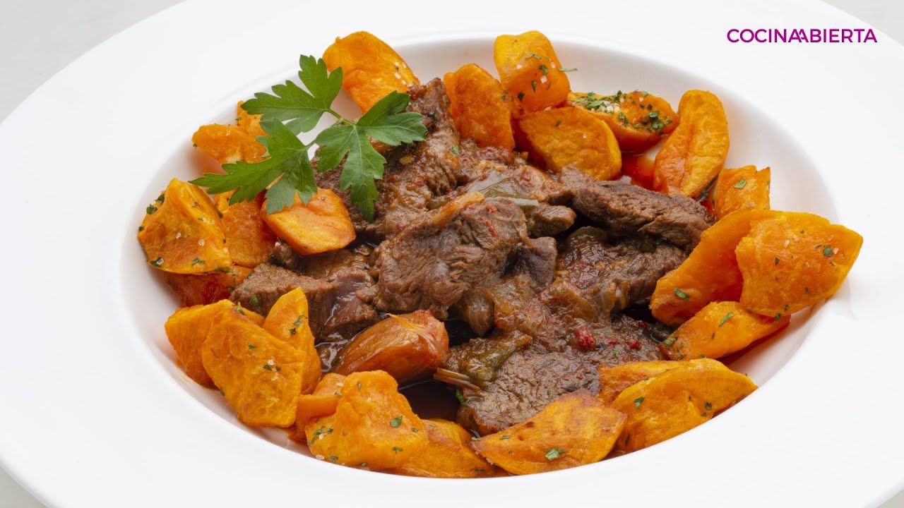 Ternera guisada con pimientos y batata: Una receta de Karlos Arguiñano