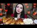 ПИРОЖКИ, САЛАТ С КРАБАМИ MUKBANG не asmr Ayka Emilly