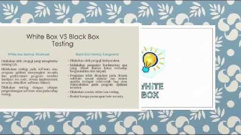 Pengenalan White & Black Box Testing