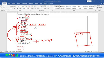 M150B Local and Global Variables Excercises