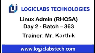 Linux Admin (RHCSA) (Day 2) (Batch 363)