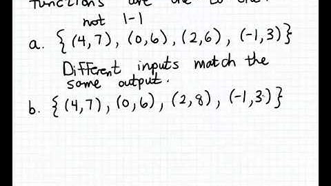 Determining if a set of ordered pairs is a one-to-one function