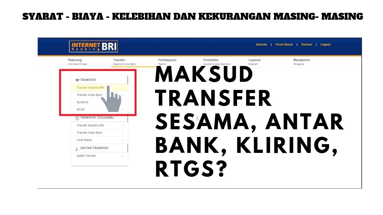 Ini Maksud Transfer Sesama, Transfer Antar Bank, RTGS dan Kliring LLG - YouTube