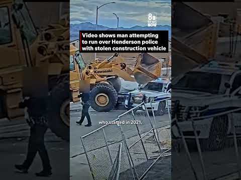 Stolen Construction Vehicle Runs Over Police #news #henderson #nevada