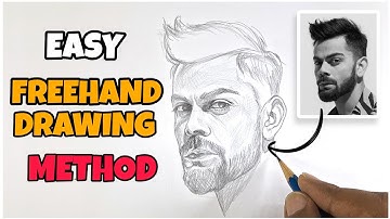 How to Draw freehand Portrait Drawings - step by step tutorial for beginners