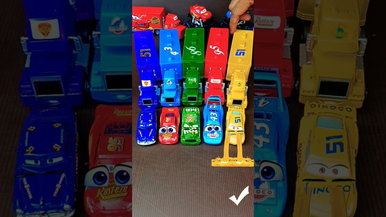 Lightning McQueen, Chick Hicks, Dinoco,  McQueen Truck, Disney Pixar Cars Toys #toys #cars #mcqueen