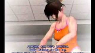 Rumble Roses Makoto locker interview/orange bathing suit.