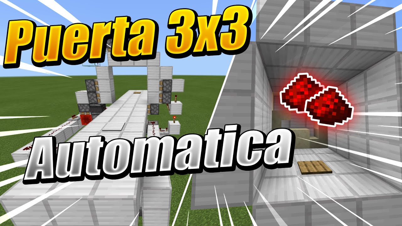Minecraft Bedrock: Puerta 3x3 Automatica/ puerta creeper 3x3 - YouTube