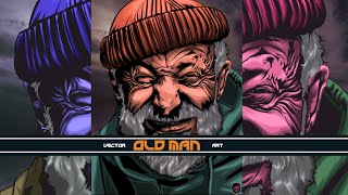 رسم رجل العجوز  Old Man Speed Art