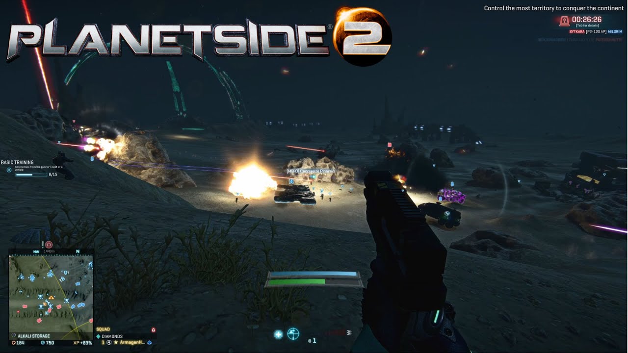 PlanetSide 2 - Huge vehicle battle - Colossus convoy