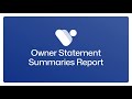 VRTrust | Owner Statement Summaries Report Overview