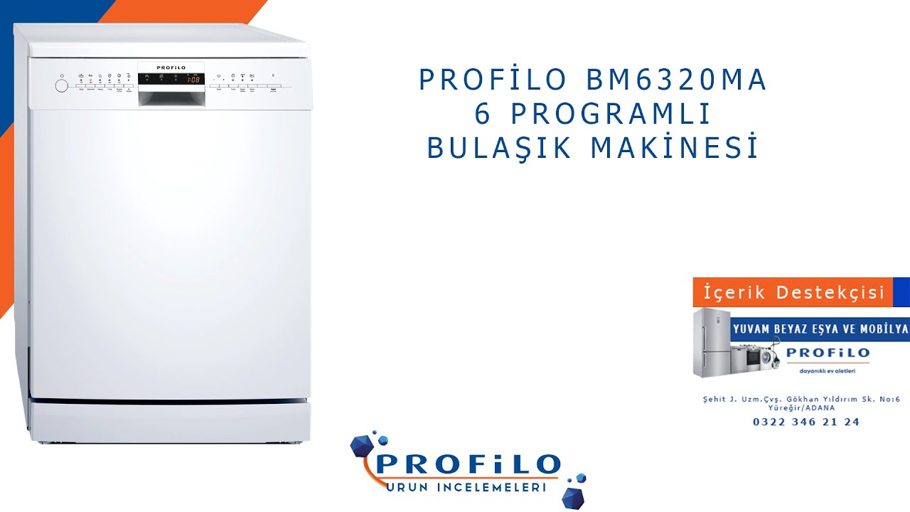Profilo BM6320MA 6 Program Dishwasher - YouTube