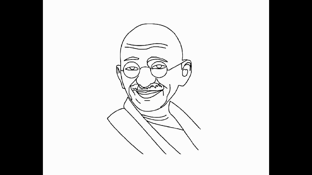 How to draw easy Mahatma Gandhi Ji face pencil drawing for kids  YouTube