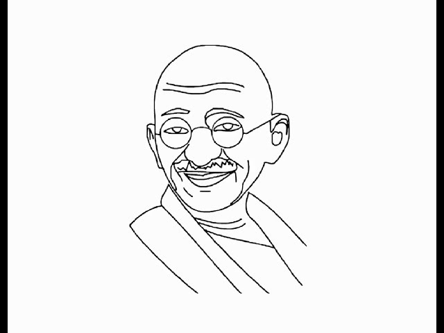 Portrait of Gandhi – Pen and Ink Drawing of Mahatma Gandhi (Bapu) with  Spinning Wheel | Shafali's Caricatures, Portraits, and Cartoons