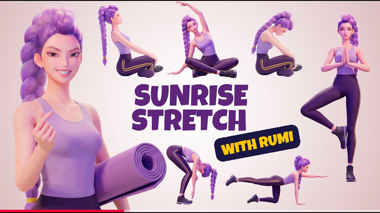Sunrise Stretch with Rumi | KPop Demon Hunters | Morning Kids Yoga