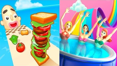 Sandwich Runner VS Hottub Run! - All Levels SpeedRun Gameplay Android iOS Ep1