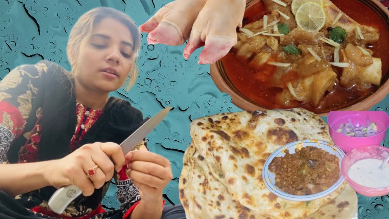 Bhiga bhiga mosam allu pratha aur paya beef paya recipe beef trotters