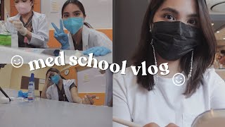 med school vlog 💉 iv insertion &amp; injection workshop, study with me, brunch / kristine abraham