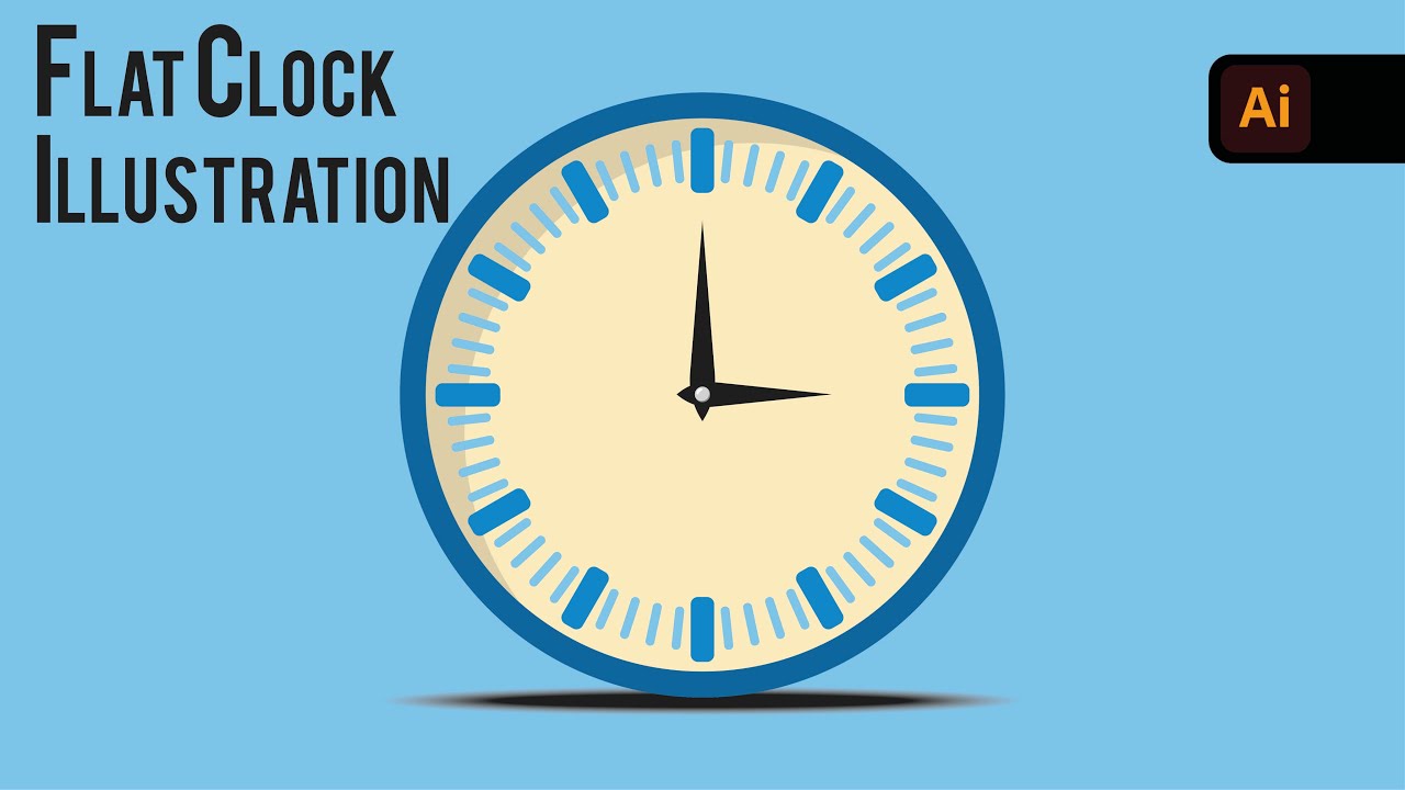 How To Design A Flat Clock In Adobe Illustrator | Clock Illustration - Adobe Illustrator Tutorial