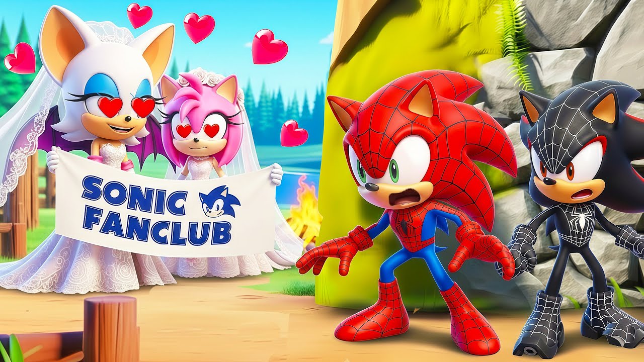 SPIDERMAN SONIC & SHADOW Get CRAZY FANCLUB? Can SONIC Run Away?! | Sonic The Hedgehog 3 Animation