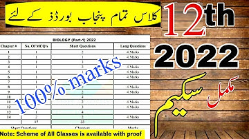 12 class pairing scheme of all subjects 2022 || 2nd year complete and latest pairing scheme 2022