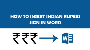 How to type Indian rupee symbol (₹) in word | insert Indian Rupees sign in MS Word