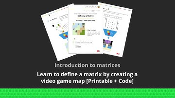 Printable + Code: Learn to define a matrix by creating a video game map. (age: 5-12+)