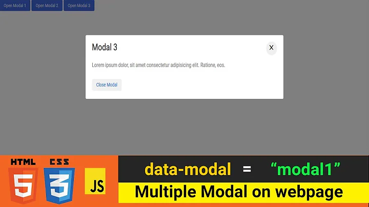 Create Multiple Modals on web page using single JavaScript. | Programming Trick