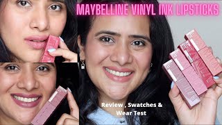 *NEW MAYBELLINE SUPERSTAY VINYL INK LIPCOLOR SWATCHES , REVIEW & WEAR TEST | DRSMILEUP|