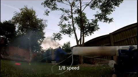 Model Rocket Ejection Charge Test - 240 Frames per Second - Slow Motion