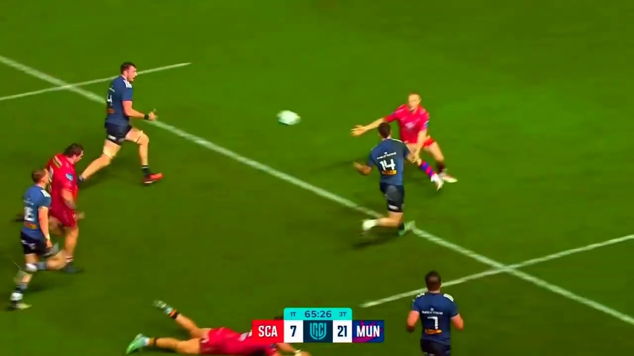 THOMAS AHERN TRY - MUNSTER V SCARLETS - 2024 UNITED RUGBY CHAMPIONSHIP