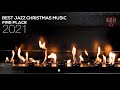 Best Relaxing Jazz Christmas music 2021 - Burning Fireplace &amp; Crackling Fire Sounds