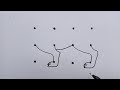 How to draw lion with 3  4 dots  lion drawing dot by dot  how to draw lion step by step