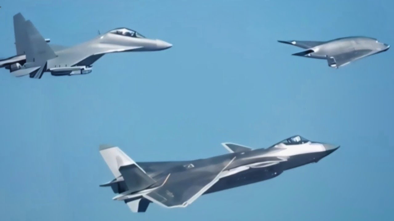 For the first time: China shows GJ-11 stealth drone in flight with J-20 ...