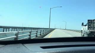 Driving across the Chesapeake Bay Bridge Tunnel in Virginia - Southbound