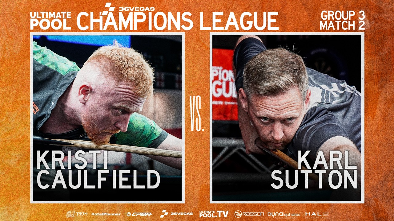 CuePoint billiards news cover image for Kristi Caulfield and Karl Sutton Deliver Thrilling Clash at 36Vegas Champions League