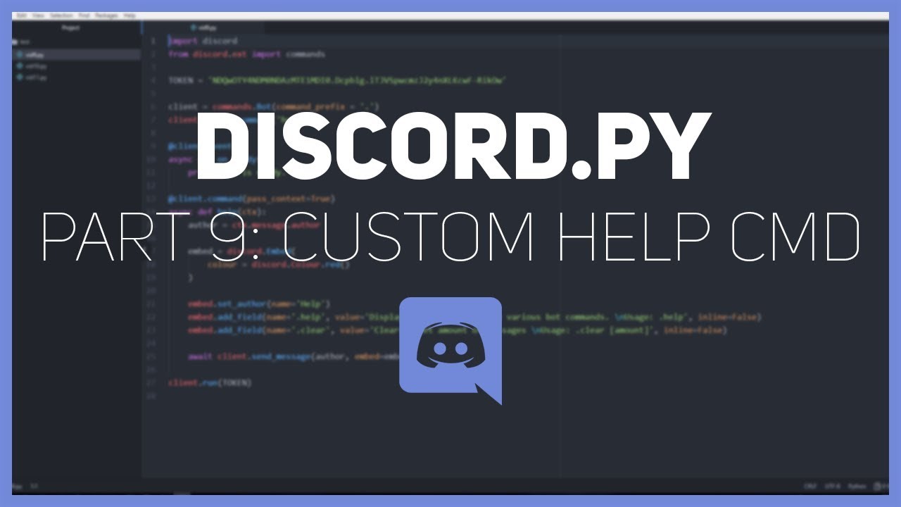 Discord Py Making A Discord Bot Part 9 Custom Help Command Youtube