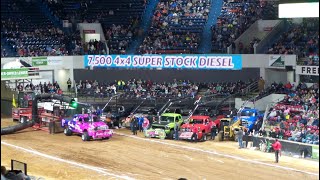 FULL 7,500LB 4X4 SUPER STOCK DIESEL TRUCK Class Championship tractor pull Louisville Ky 2024