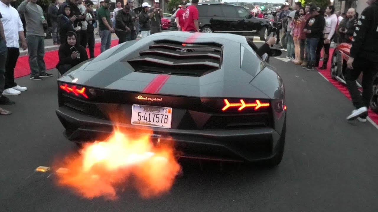 Aventador S with Fi exhaust shooting BIG flames! YouTube